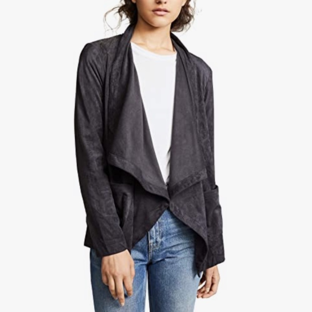 Cupcakes & Cashmere Suede Drape jacket